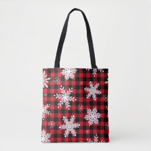 Schneeflocken & Buffalo Kariert: Wintergarten Tasche
