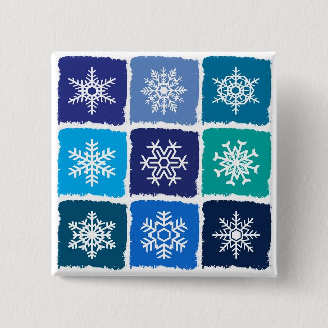 Schneeflocken Button (Vorderseite)