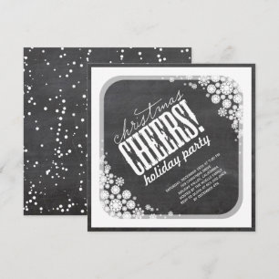 Schneeflocken Chef Chalkboard Feiertag einladen Einladung
