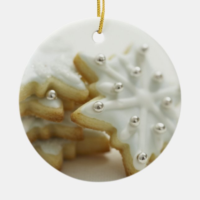 Schneeflocken-Cookies Keramikornament (Vorne)