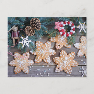 Schneeflocken-Cookies Postkarte