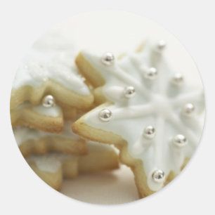 Schneeflocken Cookies Runder Aufkleber