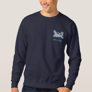 Schneeflocken Dackel besticktes Shirt (Swtshrt)