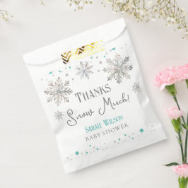 Schneeflocken dank Schnee Viele Babydusche Geschenktütchen