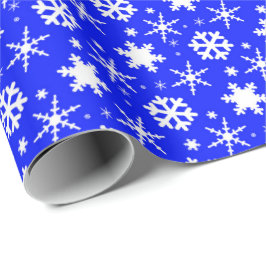 Schneeflocken Dark Blue Geschenkpapier