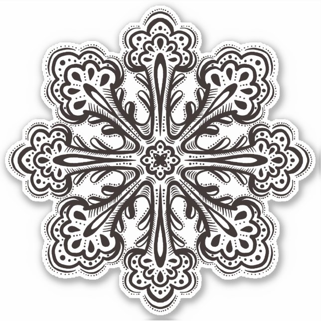 Schneeflocken Dekorieren Wintermärchen Aufkleber (Vorderseite)