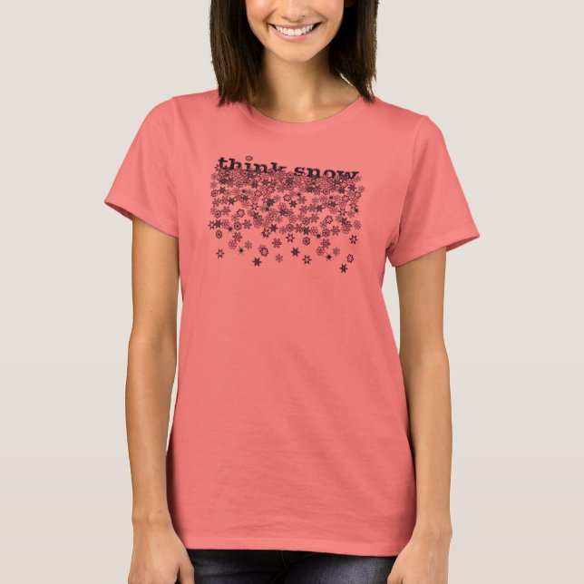 Schneeflocken denken T-Shirt (Vorderseite)