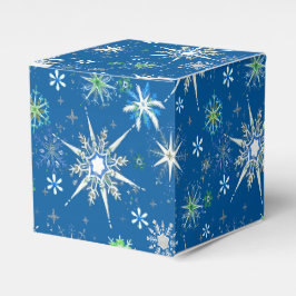 Schneeflocken der Mitte des Jahrhunderts im Überfl Geschenkschachtel