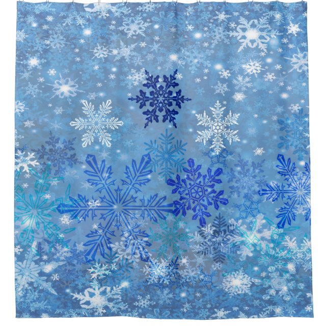 Schneeflocken Design Duschvorhang (Vorderseite)