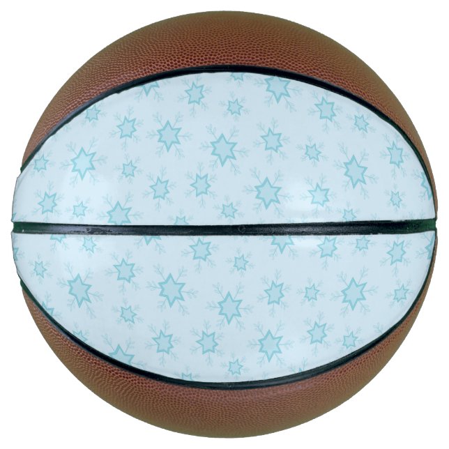 Schneeflocken, Eisblau, Eisschneeflocken, Schnee Basketball (Vorderseite)
