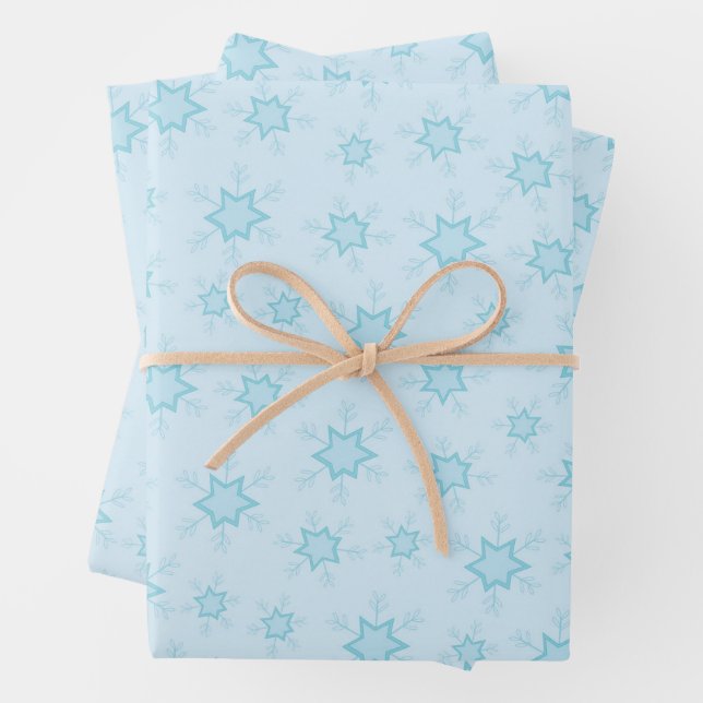 Schneeflocken, Eisblau, Eisschneeflocken, Schnee Geschenkpapier Set (Beispiel)