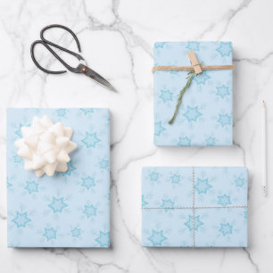Schneeflocken, Eisblau, Eisschneeflocken, Schnee Geschenkpapier Set