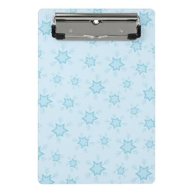Schneeflocken, Eisblau, Eisschneeflocken, Schnee Mini Klemmbrett (Vorderseite)