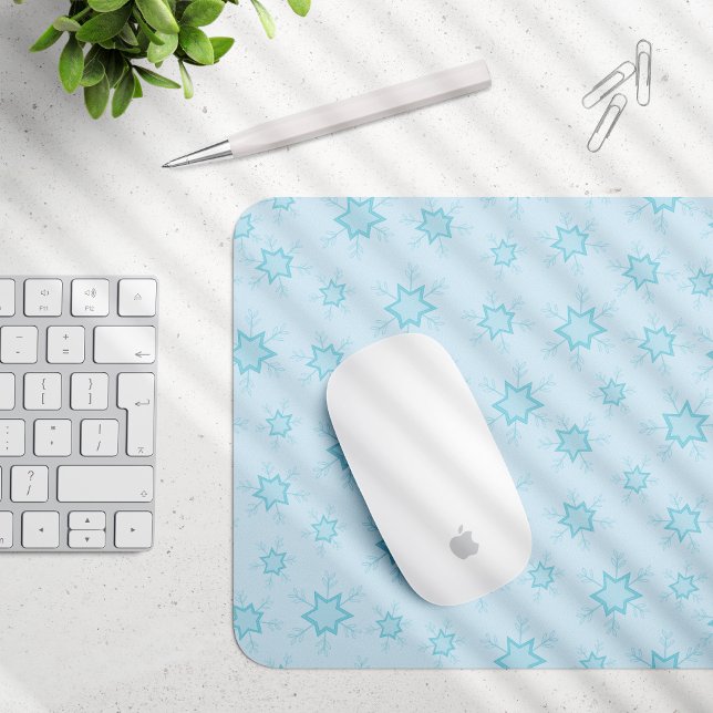 Schneeflocken, Eisblau, Eisschneeflocken, Schnee Mousepad (Von Creator hochgeladen)