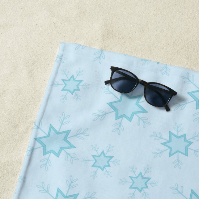 Schneeflocken, Eisblau, Eisschneeflocken, Schnee Strandtuch (Beispiel)