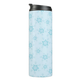 Schneeflocken, Eisblau, Eisschneeflocken, Schnee Thermosbecher