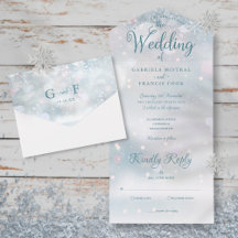 Schneeflocken Elegante Script Winter Wedding