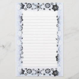 Schneeflocken fassen gezeichnetes Schreibpapier Briefpapier