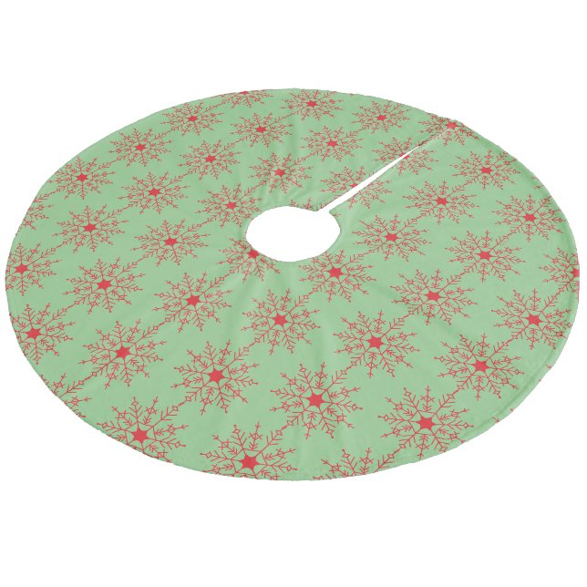 Schneeflocken Fleece Weihnachtsbaumdecke (Schrägansicht)