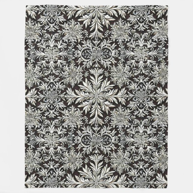 Schneeflocken Fleecedecke (Vorderseite)