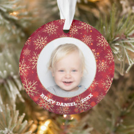 Schneeflocken Foto Rot Akryllisch Ornament