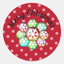 Schneeflocken Frohe Weihnachts-Klassik-Round-Stick