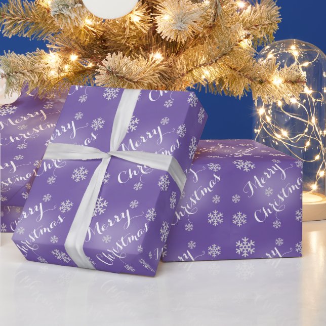 Schneeflocken Frohe Weihnachtswrapping Papier in L Geschenkpapier (Feiertage)