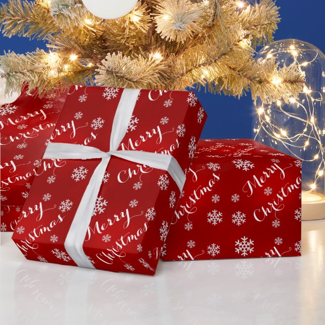 Schneeflocken Frohe Weihnachtswrapping Papier in R Geschenkpapier (Feiertage)