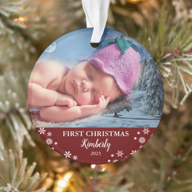 Schneeflocken für das Foto im Baby Ornament (Baum)