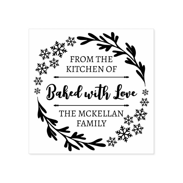 Schneeflocken gebacken mit Liebe Winter Weihnachts Gummistempel (Prägung)
