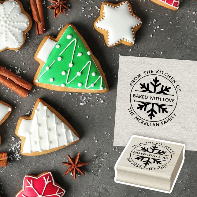 Schneeflocken gebacken mit Liebe Winter Weihnachts Gummistempel (Von Creator hochgeladen)