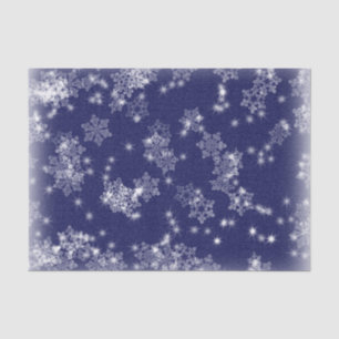 Schneeflocken gegen einen nächtlichen Himmel Seidenpapier
