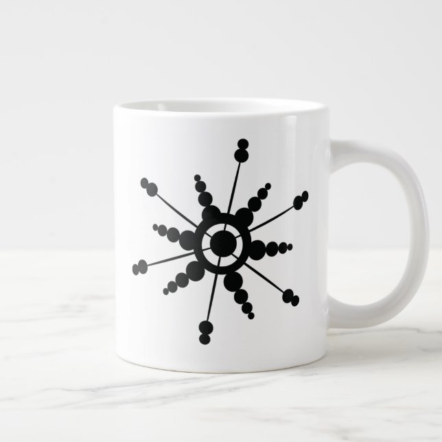 Schneeflocken Geometrische Blase Winterurlaub Jumbo-Tasse (Rechts)