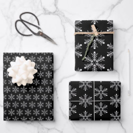 Schneeflocken, gepolstert, Wrapping Paper Sheets Geschenkpapier Set