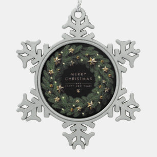 Schneeflocken gerahmter Schmuck Zinn-Ornament