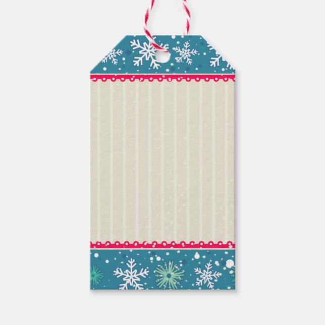 Schneeflocken & Geschenkmarken Geschenkanhänger (Vorderseite)