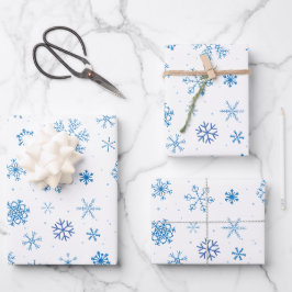Schneeflocken geschenkpapier set