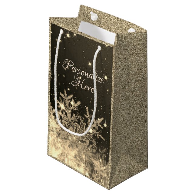 Schneeflocken-Geschenktasche Kleine Geschenktüte (Vorderseite Schrägansicht)