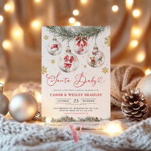 Schneeflocken Girlanden Weihnachten Santa Baby Sho Einladung