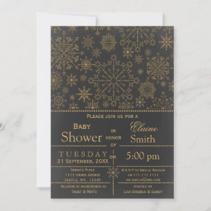 Schneeflocken Glitzer Gold Winter Baby Dusche lade Einladung