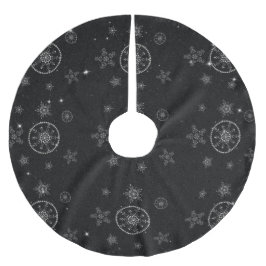 Schneeflocken Glitzern Glitzer Schwarzer Weihnacht Polyester Weihnachtsbaumdecke