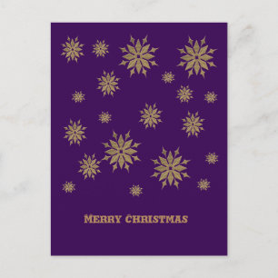 Schneeflocken, goldene Schneeflocken, Postkarte