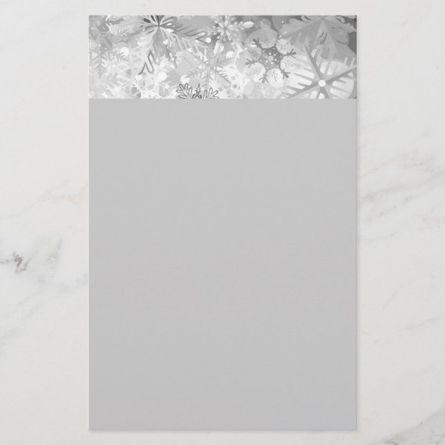 Schneeflocken graue Winterschicht Briefpapier (Vorderseite)