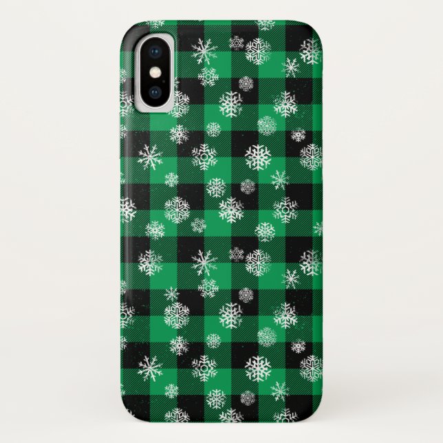 Schneeflocken Green Buffalo Kariert Case-Mate iPhone Hülle (Rückseite)