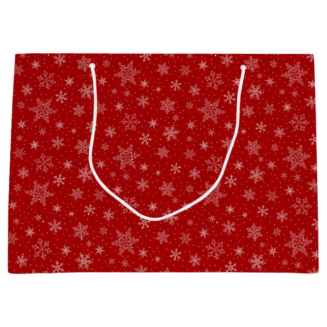 Schneeflocken Große Geschenktüte (Vorderseite)