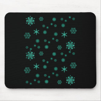 Schneeflocken Grüne Süße Weihnachtsferien Mousepad