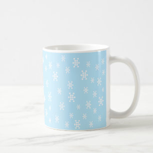 Schneeflocken, hellblaues weißes Muster Kaffeetasse