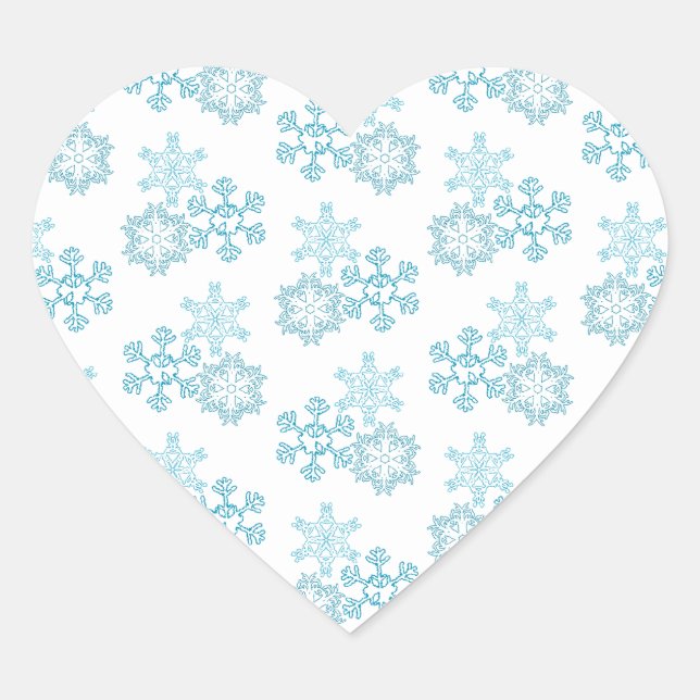 Schneeflocken Herz-Aufkleber (Vorderseite)