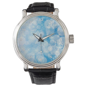 Schneeflocken Hintergrund Armbanduhr