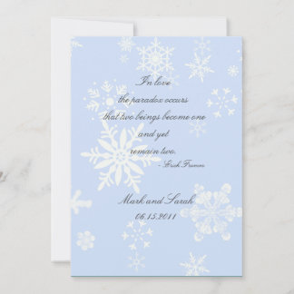 Schneeflocken Hochzeit 2 Einladung